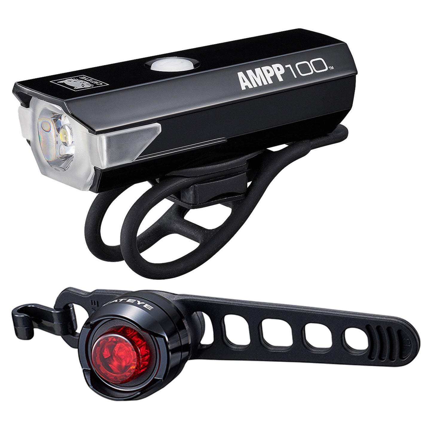 CATEYE AMPP 100 / ORB RECHARGABLE BIKE LIGHT SET: