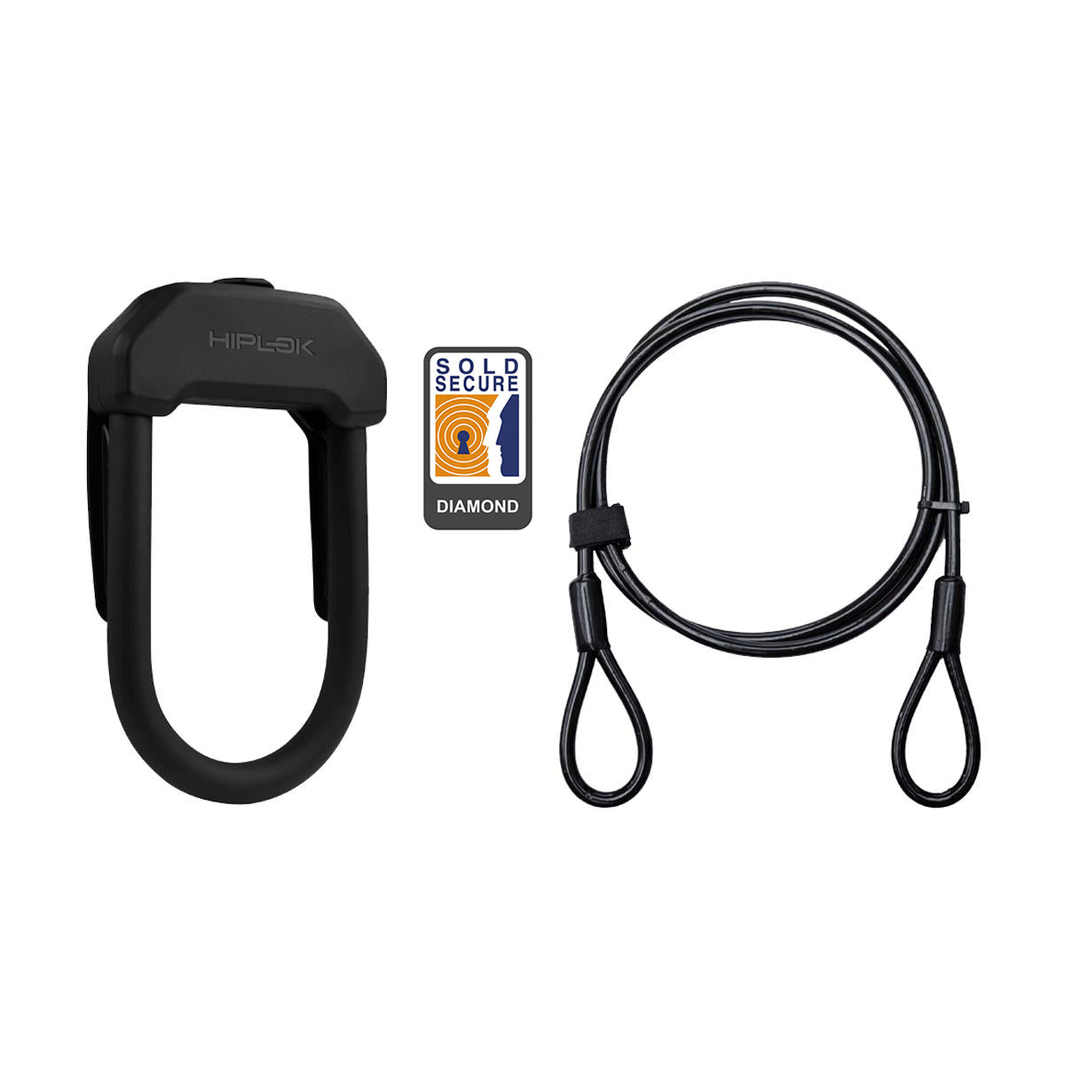 HIPLOK DX+ D-LOCK & 2M CABLE: BLACK