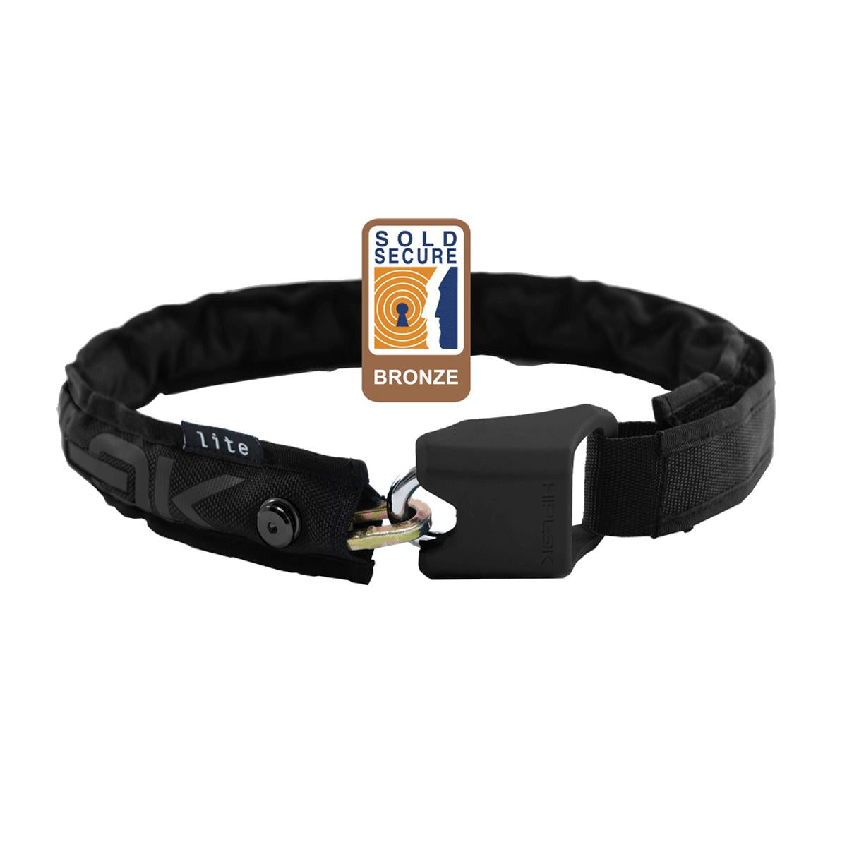 HIPLOK LITE WEARABLE CHAIN LOCK 6MM X 75CM - WAIST 24-44 INCHES (BRONZE SOLD SECURE) HIGH VISIBILITY: SUPER BRIGHT 6MM X 75CM