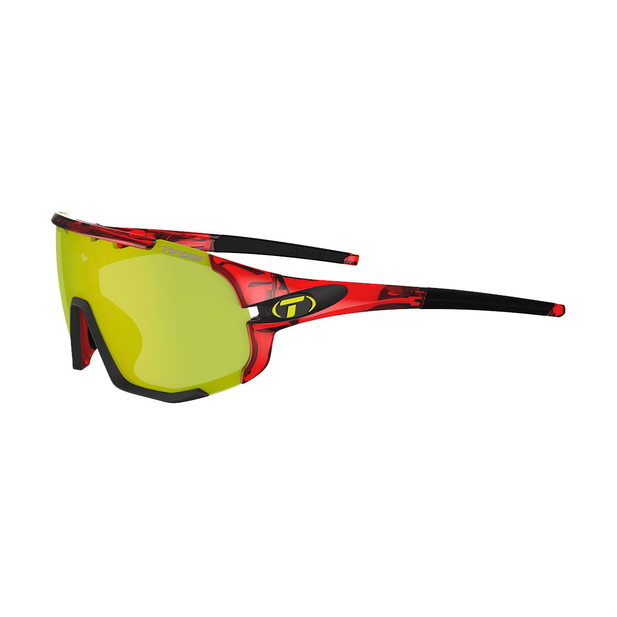 Tifosi Sledge interchangeable clarion lens sunglasses: crystal red/clarion yellow